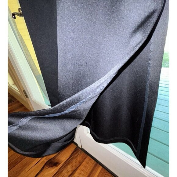 Evening Gown Long Black Beaded Bodice and Fringe, Sleeveless Dress Women’s 8-10 - Picture 5 of 15